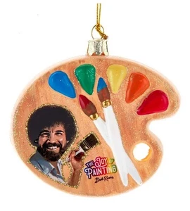 Kurt S. Adler 3.5-Inch Bob Ross with Color Palette Glass Ornament, Multicolor - Picture 1 of 1