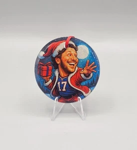 BUFFALO BILLS JOLLY JOSH ALLEN CARICATURE HOLIDAY CHRISTMAS TREE ORNAMENT - Picture 1 of 2