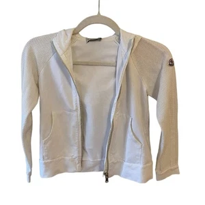 Moncler Luxury Children's White Hooded Zip-Up Jacket Size 12 Authenticated - Picture 1 of 8
