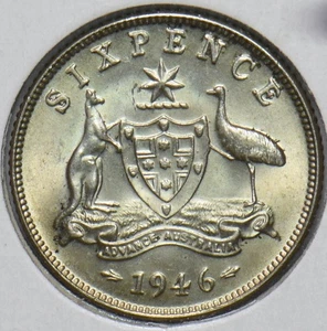 Australia 1946 6 Pence Kangaroo animal Ostrich Georgivs VI 293296 combine shippi - Picture 1 of 2