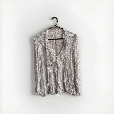 Blusa Zimmermann Talla 3 Volantes Geométricos Con Cuello Corbata Viscosa  Foto 1 de 4