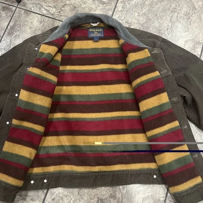 Manta polar WOOLRICH Trailhead cuello de cuero marrón pana nueva con etiquetas XL 2009 Foto 1 de 4