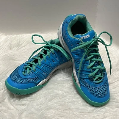 Zapato de tenis Prince T22 para mujer talla 7 1/2 azul/aqua/blanco Foto 1 de 4