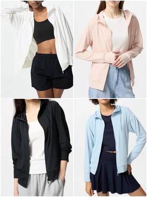 UNIQLO AIRism UV Cut Full Zip Hoodie Pink White Black Blue XS-3XL Women Light - Image 1 of 2