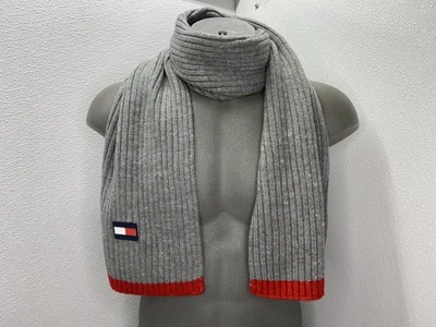 Tommy Hilfiger Hombres Bufanda Gris/Multi Talla Única Acanalado Tejido Mezcla Acrílico Foto 1 de 4