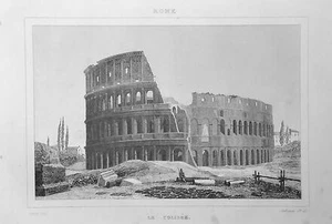 1834.Print/Acciaio = IL COLOSSEO or FLAVIO THEATER = ROME.Picturesque Italy.ETNA - Picture 1 of 1