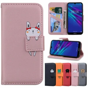 Panda Dog Frog Cat Leather Flip Phone Case For Huawei Y6S Y5P Y6P Y8P Y6 Y7 2019 - Picture 1 of 27