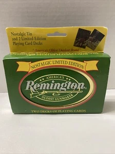 Remington Metal Tin Double Deck Playing Cards Nostalgic Limited Edition - Picture 1 of 13