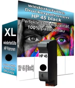1x Druckerpatronen für HP DeskJet 930C Set 45 Premium Qualität wiederbefüllt BK - Bild 1 von 5