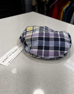 Janie and Jack Plaid Newsboy Hat Purple Yellow Easter 6-12 mnths NWT - Image 1 of 4