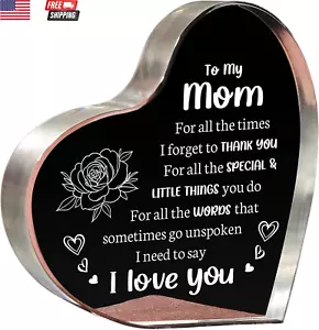 Gifts for Mom, Mom Birthday Gifts - Acrylic Keepsake 3.9X3.9 Inch - I Love You M - Picture 1 of 8