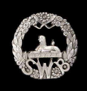 South Wales Borders Cap Badge Hallmarked Silver - Picture 1 of 1