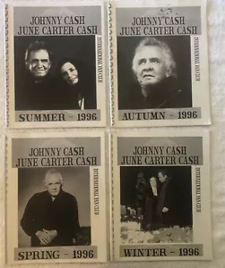 4 libretti Johny and June Carter Cash Seasons International Fan Club 1996 - Foto 1 di 9