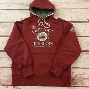 Indiana Hoosiers Sweatshirt Mens Small Long Sleeve Hoodie NCAA College Adidas - Picture 1 of 8