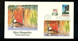 Commemorative Cover Birds National Audubon Society New Hampshire NH Merganser - Picture 1 of 2