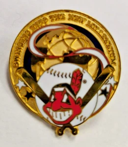 CHIEF WAHOO 1999 Swing into a new Millennium Lapel Hat Pin Cleveland Indians - Picture 1 of 1