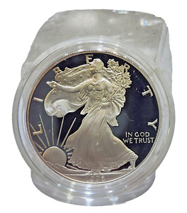 1996-P 1 Oz Fine American Silver Eagle One Dollar Proof Coin US In Plastic Case