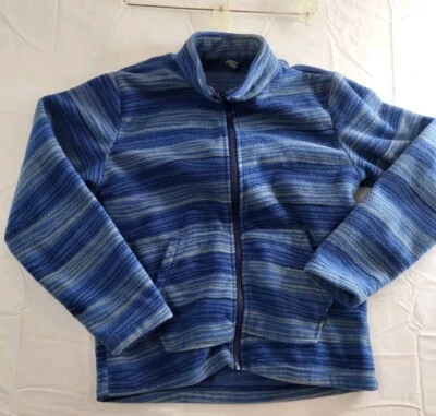Eddie Bauer Fleece Jacket Boys Size Medium 10-12 Blue Long Sleeve Full Zip - Image 1 of 4