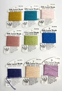 Rainbow Gallery Silk Lame Braid Thread Needlepoint Lot of 6 New Plus 3 Used USA - Picture 1 of 7