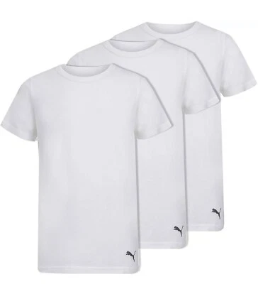 Camiseta clásica cuello redondo PUMA para niños (paquete de 3) NIÑOS GRANDES 12-14 Foto 1 de 4