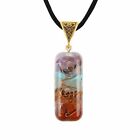 Natural Stone 7 Chakra Orgone Energy Generator Heal Pendant Copper Coil Necklace
