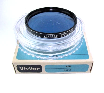 55mm Vivitar Filter 80B Blue Cooling Color Correction Camera Lens New Vintage - Image 1 of 2