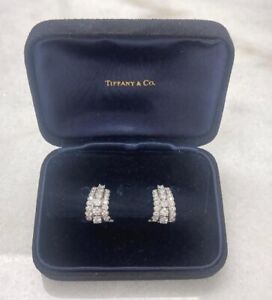 Tiffany & Co. Platino y Diamante Pendientes Clip