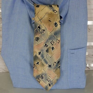 Neck Tie Mens Cream Blue Silk Contemporary Art Painting Suit Light SUCCEED Japan - Picture 1 of 8