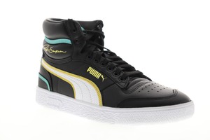 puma black and white high tops