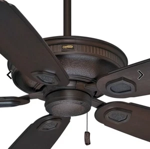 Casablanca 60" Brushed Cocoa Outdoor Wet Rated Pull Chain Ceiling Fan - Picture 1 of 3