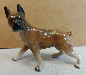 MCM Vintage Porcelain BOXER Dog Statue Figurine LONDON CANADA Souvenir JAPAN - Picture 1 of 4