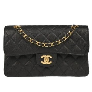Chanel Black Calfskin Small Classic Double Flap Shoulder Bag 186096 - Picture 1 of 11