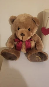 Vintage House of Fraser süßer Teddybär weiches Plüschtier Satinschleife 13,5 Zoll groß 994 - Bild 1 von 13
