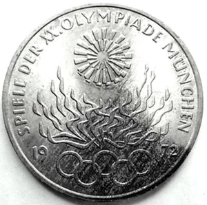 GERMANY (Germania) Silver 10 Mark Olimpic 1972 J,UNC. - Imagen 1 de 4