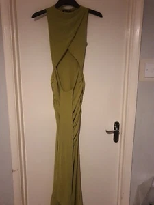 Murci UK10 Drape Detail Maxi Dress Olive Green - Picture 1 of 7