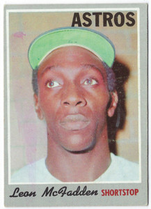 1970 Topps Leon McFadden Poor-VG Houston Astros #672 Stain No crease