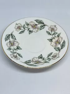 Rare Staffordshire 5.5" Saucer Plate Bone China White Roses - Picture 1 of 3