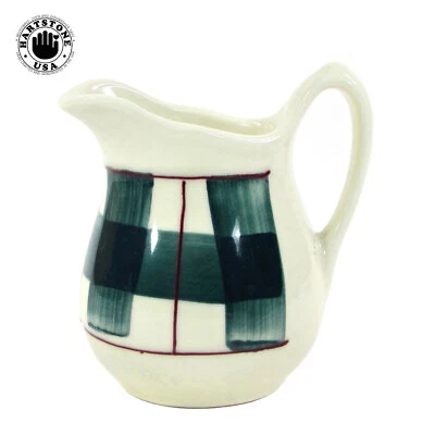 Hartstone Pottery BUFFALO CHECK 8 oz crema verde cuadros Navidad vintage 1983 Foto 1 de 4