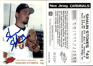 Shaun Stokes Signed 2000 Grandstand New Jersey Cardinals #NNO Card Auto