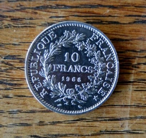 10 Francs Argent Hercule 1966 Vème république. - Imagen 1 de 4