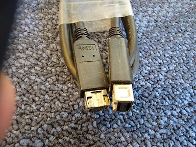 IEEE-1394b FireWire 800 9 Pin Male to 9 Pin Male Cable 27" Black - Image 1 of 3