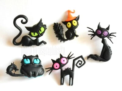 Creeped Out Cats / Halloween Buttons / Jesse James ~ Dress It Up  / Black Cats - Image 1 of 2