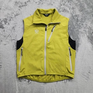 Pearl Izumi Cycling Vest Mens S Yellow Black Fleece Lined Sleeveless Full Zip - Picture 1 of 11