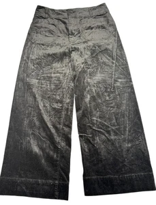 Maeve Anthropologie Pants Womens 31 Black Corduroy Colette Wide Leg Cropped - Picture 1 of 8