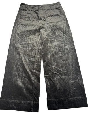 Maeve Anthropologie Pants Womens 31 Black Corduroy Colette Wide Leg Cropped - Image 1 of 4
