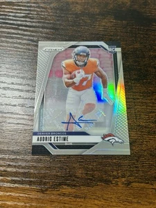 Audric Estime 2024 Panini Prizm Silver Prizm RC Rookie Auto 306 Broncos - Picture 1 of 2