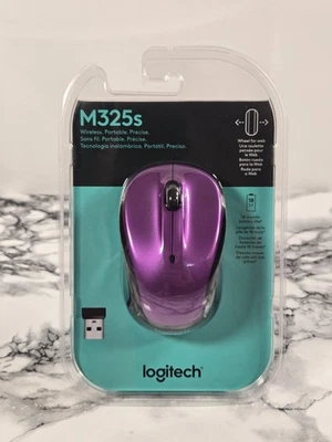 NEW Purple / Violet Logitech Wireless Mouse Model M325s Ambidextrous Web Scroll - Image 1 of 4