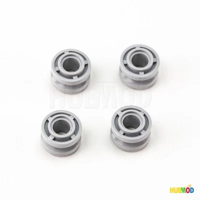 Lot of 4 LEGO 11mm x 8mm Wheel Rim with Center Groove No 42610 Gray Technic NEW - Image 1 of 2