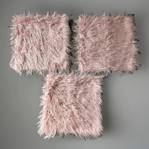 3er Set Kunstfell Rosa Deko Kissenbezug Flauschig Mongolisch Luxus Flauschig 17 Zoll - Bild 1 von 6