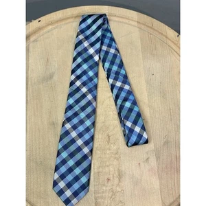 Chaps Blue Check Tie Boys Youth Plaid Preppy Church Necktie - Picture 1 of 8
